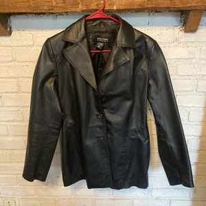 Black New York & Company Leather Jacket, Small